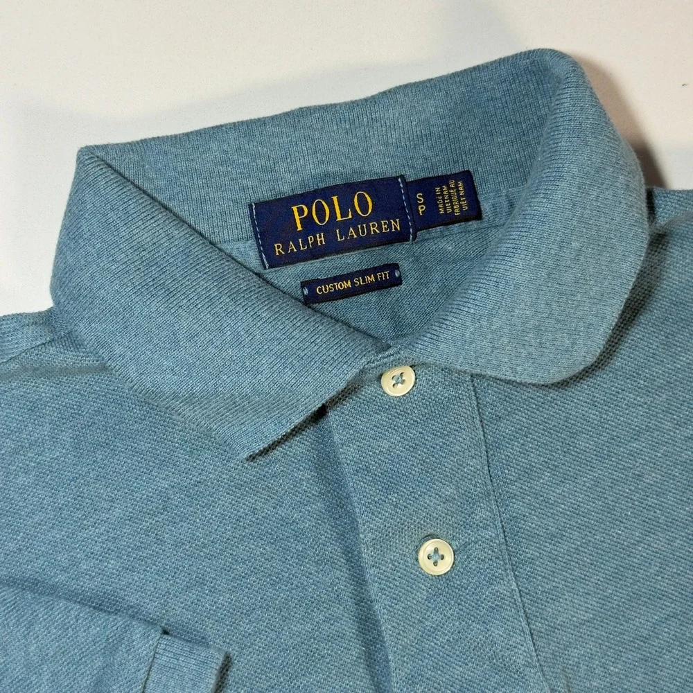 Polo Ralph Lauren Polo Shirt Kids Small Blue Excellent Custom Slim Fit Cotton
